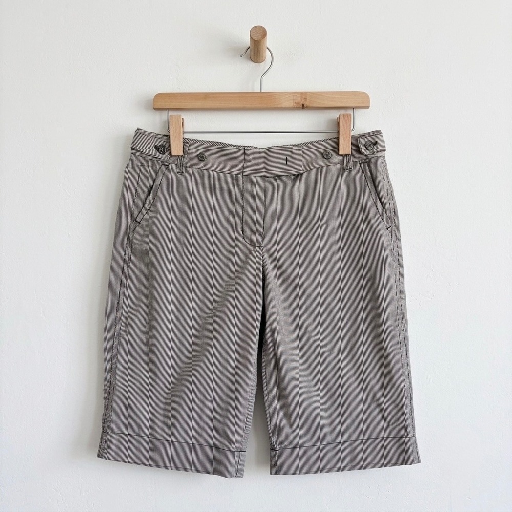 VTG J.Crew City Fit Stripe Bermuda Chino Shorts 6 Pixie Twee Indie Sleaze Y2K
